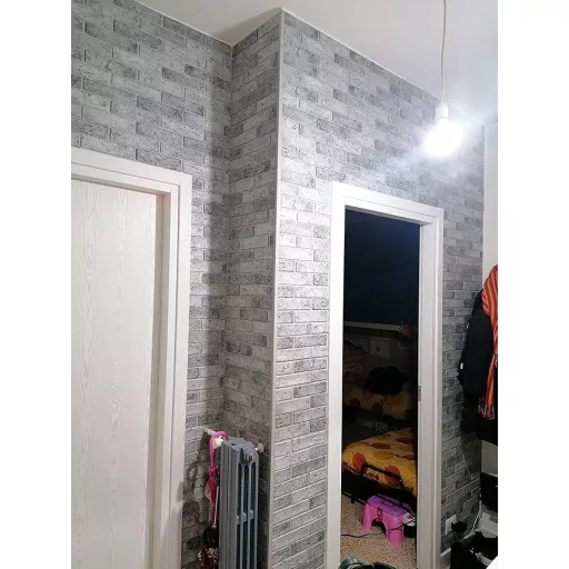 Grace Baltic 3D zidni panel - 4,8 m², 10 komada, uzorak sive cigle, 1 mm debeli PVC, unutarnja zidna dekoracija, tanak i fleksibilan
