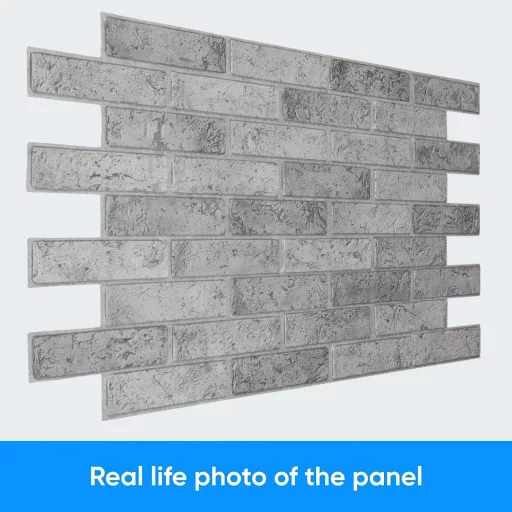 Grace Baltic 3D Fali Panel - 4,8 m², 10 db, Szürke Tégla Mintázat, 1 mm Vastag PVC, Beltéri Faldekoráció, Vékony és Rugalmas