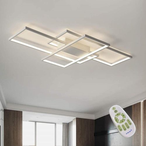 Lustră LED de Tavan Diossad Dreptunghiulară 120W cu Telecomandă - Intensitate Luminoasă Reglabilă, Temperatură de Culoare 2700K-6500K, cu Funcție de Memorie, pentru Living
