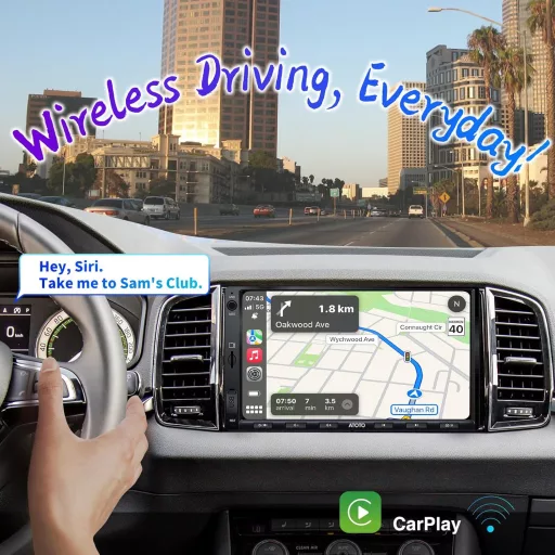 ATOTO F7 WE 7" Dvostruki DIN Autoradio, Bežični CarPlay i Android Auto, IPS HD Zaslon, Ulaz za Kameru za vožnju unazad, GPS Navigacija, FM/AM, Gy