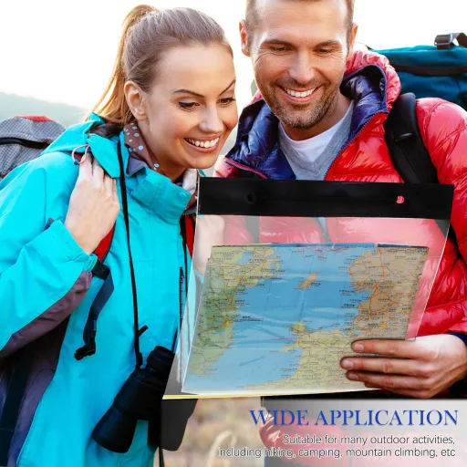 Sumind nepremokavé puzdro na mapu so šnúrkou na krk na turistiku a kempovanie 31x28 cm