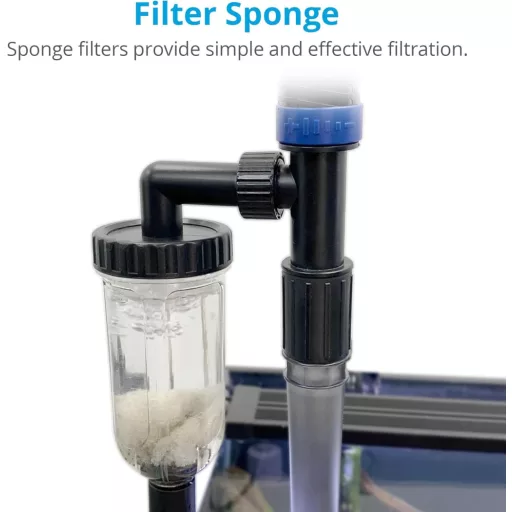 BootyBay Električni usisavač za akvarij - 3-u-1 čistač podloge, izmjenjivač vode i sifon za čišćenje šljunka za slatkovodne i morske akvarije