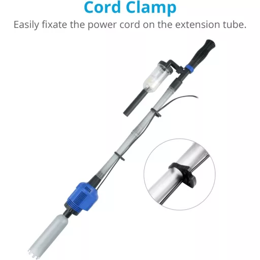 BootyBay Elektromos Akvárium Porszívó - 3 az 1-ben Aljzattisztító, Vízcserélő és Szifonos Kavicstisztító Édesvízi és Sósvízi Akváriumokhoz