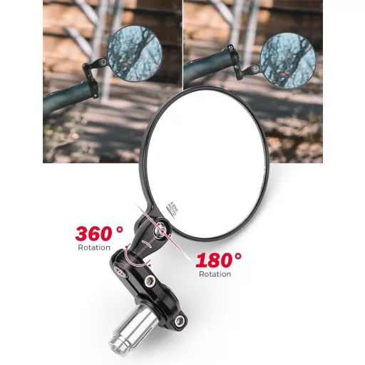 KEMIMOTO CNC Motorkerékpár Tükör 360° Forgatható E24 Tanúsított 22mm Kormányvég Univerzális Robogó ATV MT07 MT09 Z750 Cb125R Z900 Kompatibil