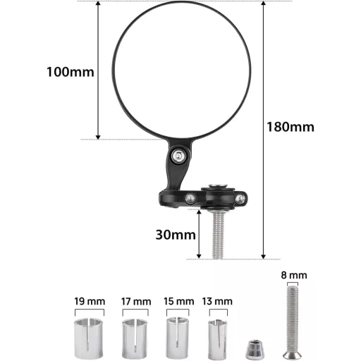 KEMIMOTO CNC Motorkerékpár Tükör 360° Forgatható E24 Tanúsított 22mm Kormányvég Univerzális Robogó ATV MT07 MT09 Z750 Cb125R Z900 Kompatibil