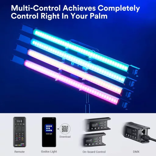 Godox TL60 RGB LED Fénycső 2700K-6500K CRI 96 Videó Lámpa Effektekkel