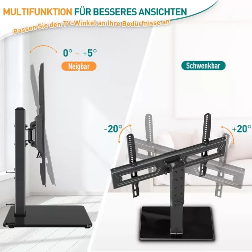 ELIVED EV017 forgó TV állvány 37-70 colos tévéhez, 40 kg terhelhetőség, VESA 600x400