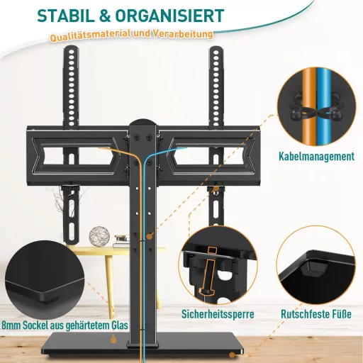 ELIVED EV017 forgó TV állvány 37-70 colos tévéhez, 40 kg terhelhetőség, VESA 600x400