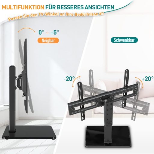 ELIVED EV017 forgó TV állvány 37-70 colos tévéhez, 40 kg terhelhetőség, VESA 600x400