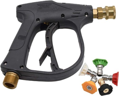 Pistol de spălat cu presiune Stone Banks, 5 duze, 4350 PSI, cuplă rapidă 1/4", pistol scurt M22 și spumant pentru spălarea auto (M22 14 mm
