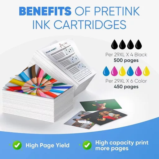 PRETINK Tintapatron szett -Epson 29XL 29 XL nagy kapacitású XP 342 - Expression Home XP 332, XP 345, XP 445, XP 455, XP 432, XP 245, XP 235, XP 352