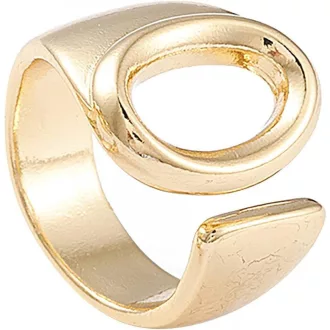   Zlatý prsteň s písmenom - Prispôsobiteľný s iniciálami A-Z, 18K pozlátenie