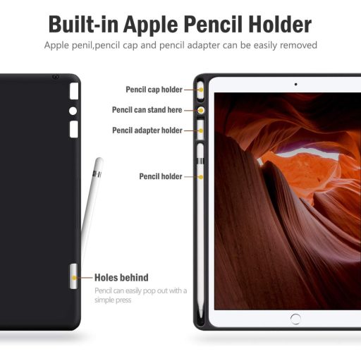 AUAUA Futrola za iPad 10.2" 8./7. generacije (2020/2019) - Smeđa zaštitna futrola od umjetne kože s držačem za Apple Pencil, funkcija automatskog spavanja/buđenja