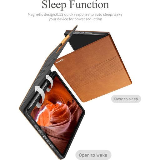 AUAUA Futrola za iPad 10.2" 8./7. generacije (2020/2019) - Smeđa zaštitna futrola od umjetne kože s držačem za Apple Pencil, funkcija automatskog spavanja/buđenja