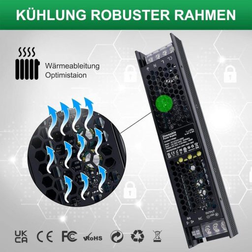 DimmelhetőLED Tápegység 24V 100W, Állandó Feszültségű LED Transzformátor 230V-ról 24V-ra