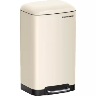   SONGMICS 30L Rozsdamentes Pedálos Szemetes Soft Close Fehér - Cloudy white