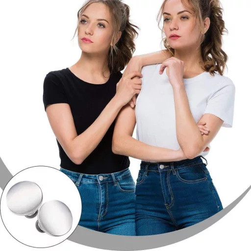 Strieborná Nastaviteľná Súprava Džínsových Gombíkov - 20 ks Kovových Gombíkov na Nohavice