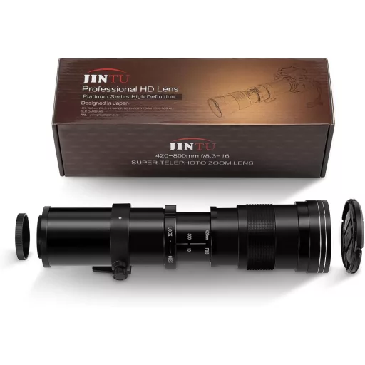 JINTU 420-1600mm Teleobjektív Canon EF Bajonett Manuális Zoom Objektív