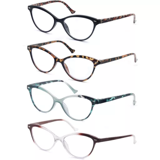 Ochelari de citit pentru femei, model "ochi de pisică" cu imprimeu floral, ușori.