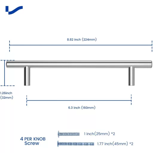 LONTAN 96mm Rozsdamentes Acél Konyhai Fiók Fogantyú 25 db Szekrény Ajtó Húzófogantyú