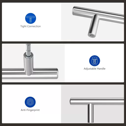 LONTAN 96mm Rozsdamentes Acél Konyhai Fiók Fogantyú 25 db Szekrény Ajtó Húzófogantyú