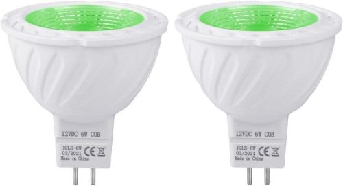 REYLAX GU5.3 zöld LED izzók, 6 W 500 LM, MR16 reflektor felsőlámpa izzókhoz (2 db-os csomag)