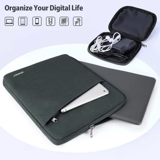 NEWHEY 15 Inch Laptop Sleeve Vízálló Ütésálló Notebook Táska Szürke