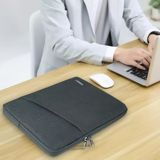 Husă laptop NEWHEY 15 inch, impermeabilă, rezistentă la șocuri, gri