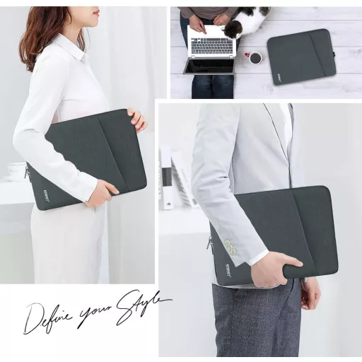 NEWHEY 15 Inch Laptop Sleeve Vízálló Ütésálló Notebook Táska Szürke