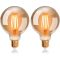 EXTRASTAR G95 E27 Bec LED Edison Vintage, 4W Alb Cald 2200K, Bec Decorativ Retro cu Filament, Înlocuitor Bec 40W, 2 buc