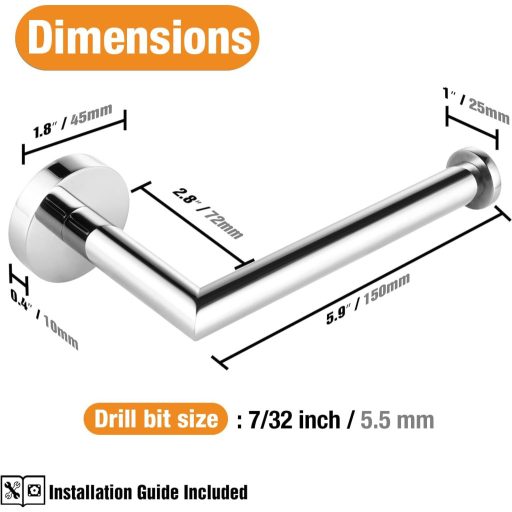 HITSLAM rozsdamentes fali wc papír tartó, krómozott fürdőszobai és konyhai toalettpapír tartó