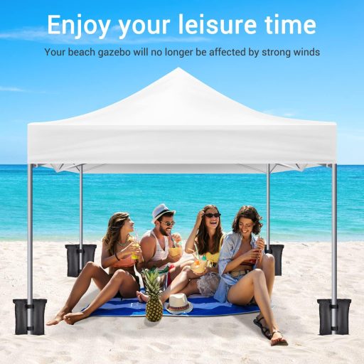 BROSYDA 4 darabos homokzsák szett sátor rögzítéshez, 25 kg-os súlyozott lábzsák, fekete