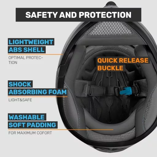 Cască moto rabatabilă Westt, cu certificare ECE-R 22.06 - Mărime M, cască integrală de motocicletă cu ochelari de soare și protecție pentru bărbie, gri mat.