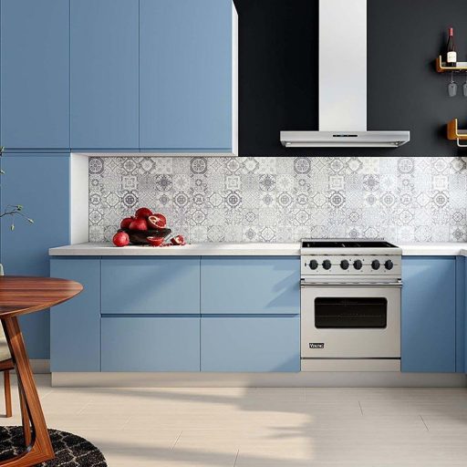 Awnic Debela Plava Sjajna Samoljepljiva Folija za Namještaj 300x40cm Vodootporna za Kuhinju