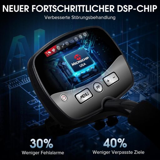 HOOMYA 30cm Professzionális Fémkereső Vízálló Tekerccsel és Pontosítási Funkcióval