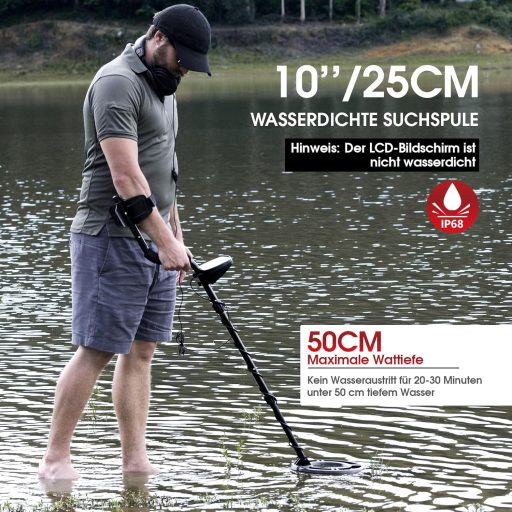 HOOMYA 30cm Professzionális Fémkereső Vízálló Tekerccsel és Pontosítási Funkcióval