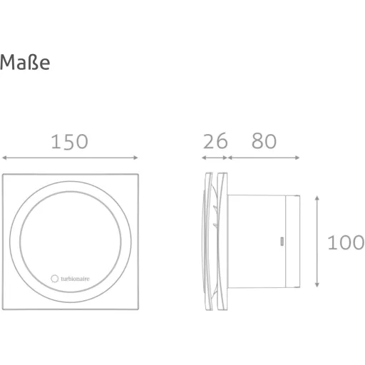 Turbionaire RING 100 SW fürdőszobai ventilátor 100mm fehér visszacsapó szeleppel