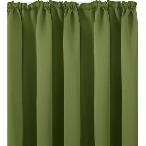 Deconovo Sötétítő Függöny - Vastag, Hőszigetelő, Almazöld Fényáteresztést Gátló Függönypár Fodros Szalaggal, 160x140 cm, 2 db
