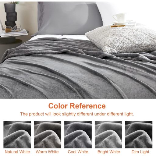 EHEYCIGA Plaid Fleece 150x200 cm Gri, Moale și Călduroasă, pentru Canapea