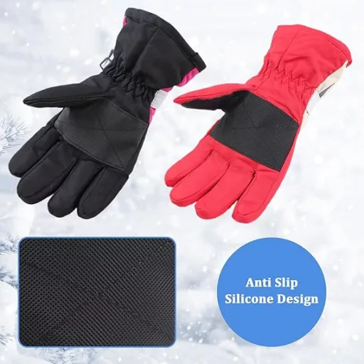 XIAOHAWANG Gyerek Síkesztyű Vízálló Hó Kesztyű Meleg Fleece Téli Kesztyű