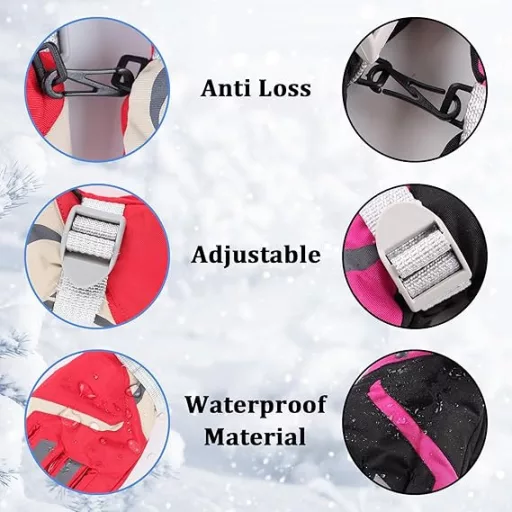 XIAOHAWANG Mănuși de Schi pentru Copii, Impermeabile, Mănuși de Iarnă, 4-7 Ani, Băieți și Fete, Ciclism, Drumeții