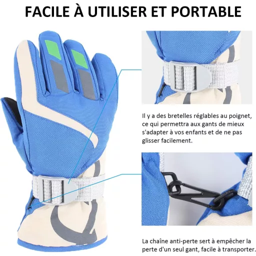 XIAOHAWANG Gyerek Sí Kesztyű Vízálló Téli Mittens 4-7 Év Fiú Lány Kerékpár Túrázás