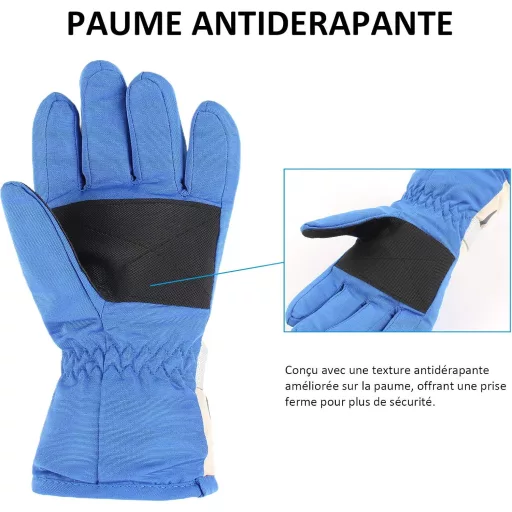 XIAOHAWANG Gyerek Sí Kesztyű Vízálló Téli Mittens 4-7 Év Fiú Lány Kerékpár Túrázás