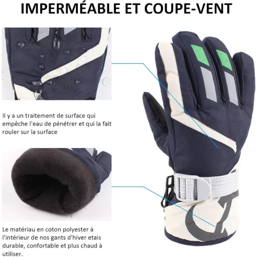Mănuși de schi pentru copii XIAOHAWANG, impermeabile, de iarnă, tip mitenă, pentru băieți și fete de 4-7 ani, ciclism, drumeții.