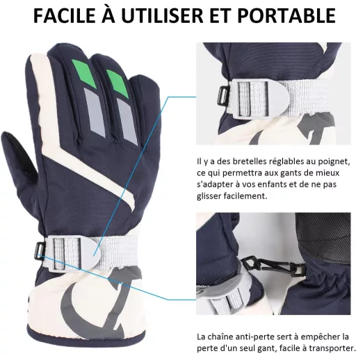 Mănuși de schi pentru copii XIAOHAWANG, impermeabile, de iarnă, tip mitenă, pentru băieți și fete de 4-7 ani, ciclism, drumeții.