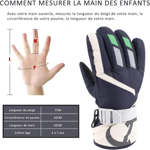 XIAOHAWANG Gyerek Sí Kesztyű Vízálló Téli Mittens 4-7 Év Fiú Lány Kerékpár Túrázás