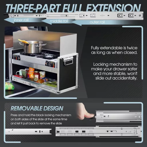 SHUHANG Fiók Sín Szett 800mm - Teljes Kihúzású Golyóscsapágyas Fiókcsúszó Zárral, 68kg Teherbírás, Oldalsó Rögzítés, 1 Pár