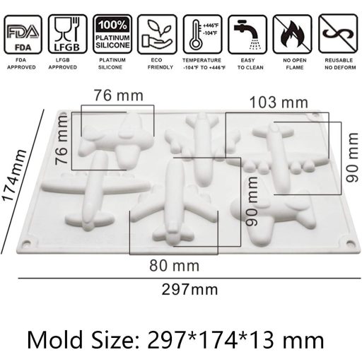OCPO KITCHEN Szilikon Repülőgép Sütőforma 3D Torta Mousse Sütemény Csokoládé Forma Tapadásmentes BPA Mentes