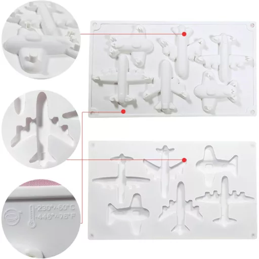 OCPO KITCHEN Formă de silicon pentru copt, avion, 3D, pentru tort, mousse, prăjituri, ciocolată, antiaderentă, fără BPA