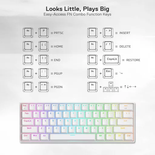 Redragon K530 Pro Draconic 60% mechanikus gaming billentyűzet RGB